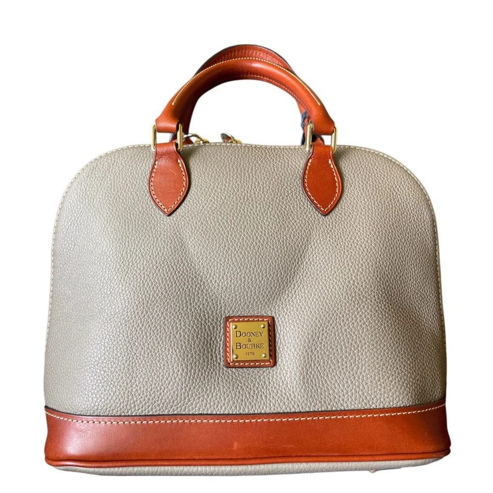 Dooney & Bourke Tan and Brown‎ Zip Zip Satchel